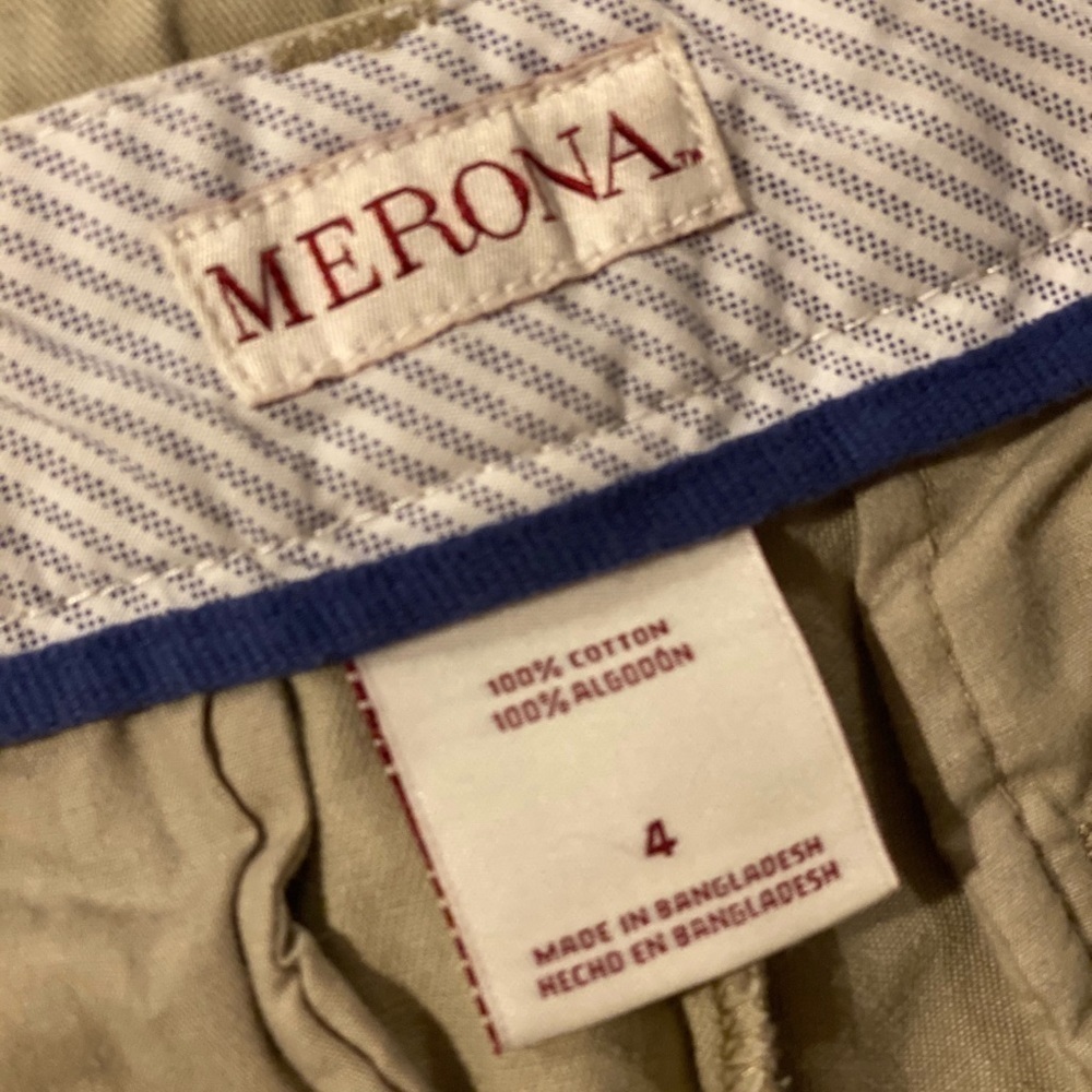 Merona Khaki Cotton Shorts 2 Pair - Picture 6 of 9